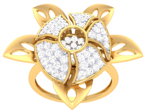 Printable 3D jewelry model of Lady diamond ring 3D Model