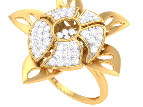Printable 3D jewelry model of Lady diamond ring 3D मॉडल