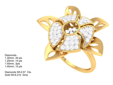 Printable 3D jewelry model of Lady diamond ring 3D मॉडल