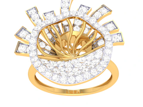 Model perhiasan 3D cincin berlian Wanita yang dapat dicetak Model 3D