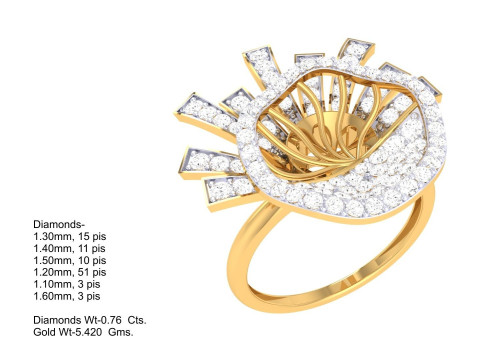 Printable 3D jewelry model of Lady diamond ring Modelo 3D