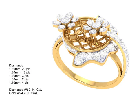 Printable 3D jewelry model of Lady diamond ring 3D Model