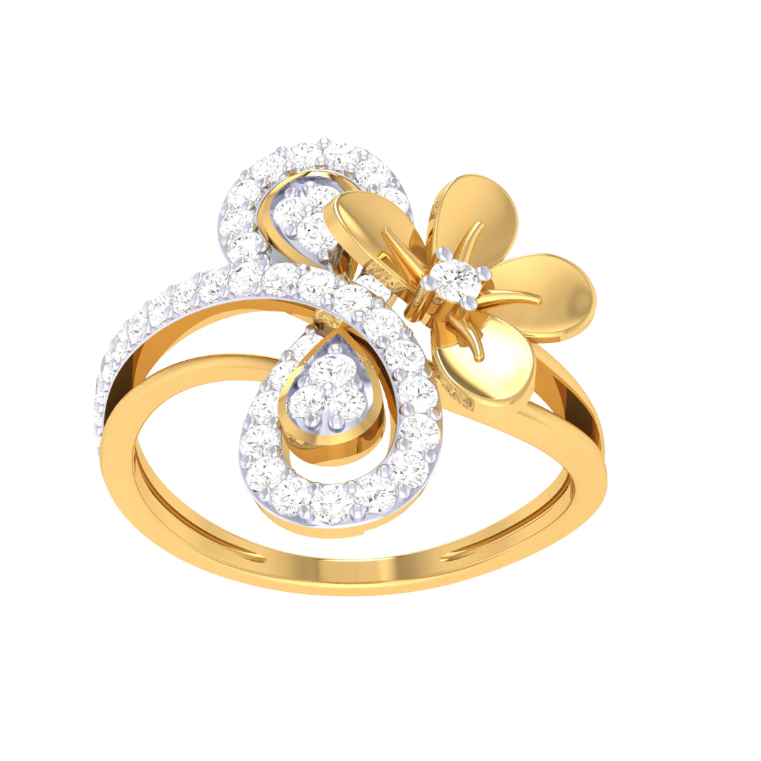 Printable 3D jewelry model of Lady diamond ring 3D Model .c4d .max .obj .3ds .fbx .stl .blend 
