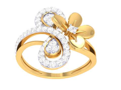 Printable 3D jewelry model of Lady diamond ring 3D Model