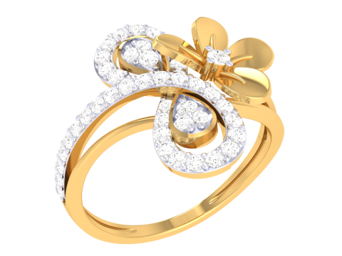 Printable 3D jewelry model of Lady diamond ring 3D मॉडल