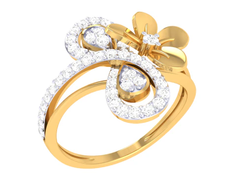 Printable 3D jewelry model of Lady diamond ring 3D Model