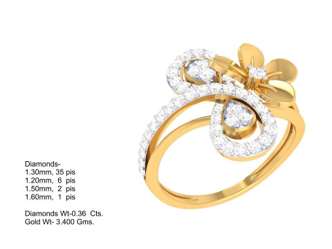 Printable 3D jewelry model of Lady diamond ring 3D मॉडल