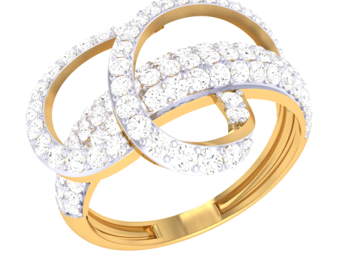 Printable 3D jewelry model of Lady diamond ring Model 3D