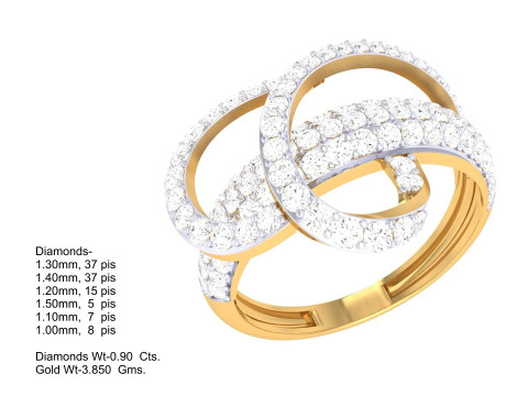 Printable 3D jewelry model of Lady diamond ring Model 3D