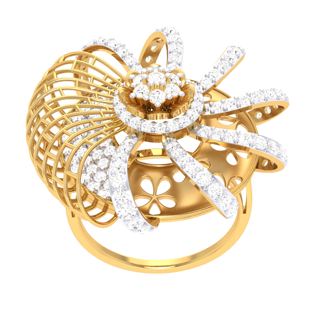 Printable 3D jewelry model of Lady diamond ring 3D Model .c4d .max .obj .3ds .fbx .stl .blend 