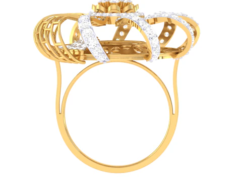 Printable 3D jewelry model of Lady diamond ring 3D Model