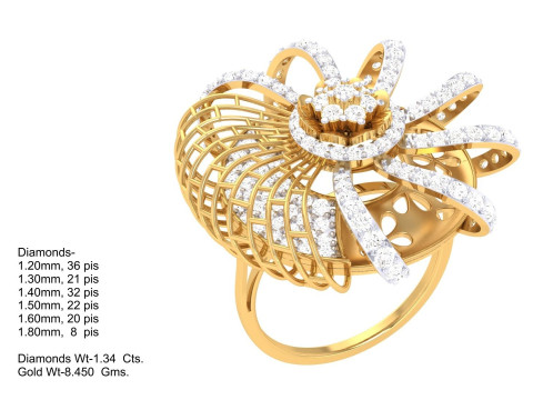 Printable 3D jewelry model of Lady diamond ring 3D 모델