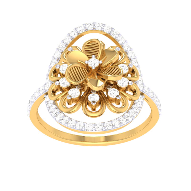 Printable 3D jewelry model of Lady diamond ring 3D Model .c4d .max .obj .3ds .fbx .stl .blend