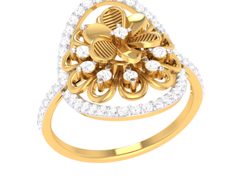 Printable 3D jewelry model of Lady diamond ring 3D Model