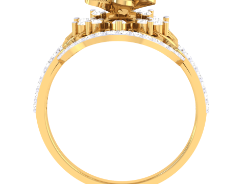 Printable 3D jewelry model of Lady diamond ring 3D Model