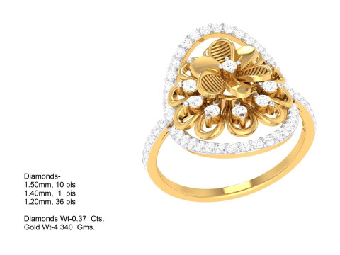Printable 3D jewelry model of Lady diamond ring 3D Model