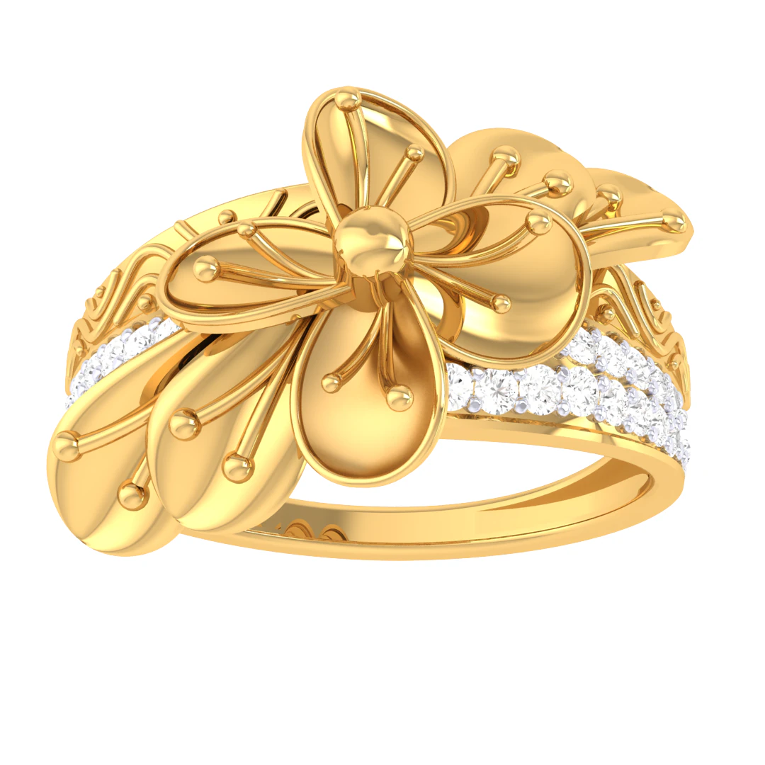 Printable 3D jewelry model of Lady diamond ring 3D Model .c4d .max .obj .3ds .fbx .stl .blend 