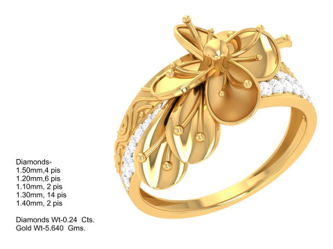 Printable 3D jewelry model of Lady diamond ring 3Dモデル