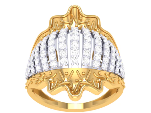 Printable 3D jewelry model of Lady diamond ring 3D Model