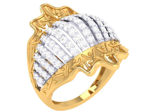 Printable 3D jewelry model of Lady diamond ring 3D Model
