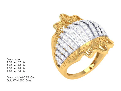 Printable 3D jewelry model of Lady diamond ring 3D Model