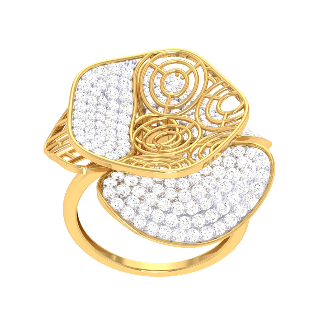 Printable 3D jewelry model of Lady diamond ring 3D Model .c4d .max .obj .3ds .fbx .stl .blend 