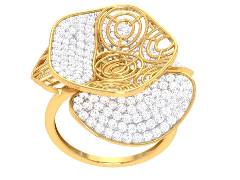 Printable 3D jewelry model of Lady diamond ring 3D Model