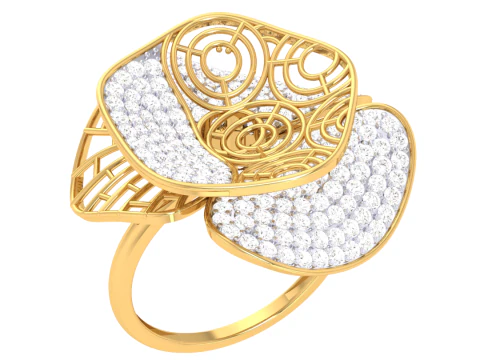 Printable 3D jewelry model of Lady diamond ring 3D Model