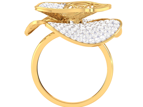 Printable 3D jewelry model of Lady diamond ring Modelo 3D