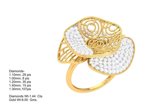 Printable 3D jewelry model of Lady diamond ring Modelo 3D