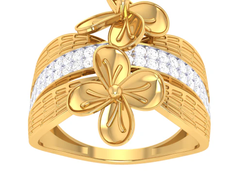 Druckbares 3D-Schmuckmodell eines Damen-Diamantrings 3D Modell