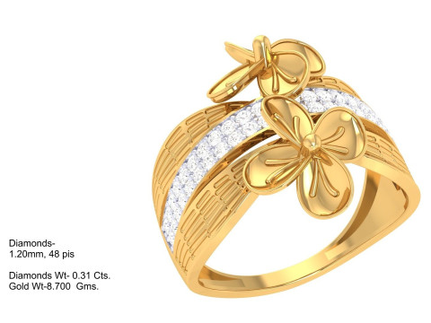 Printable 3D jewelry model of Lady diamond ring Model 3D