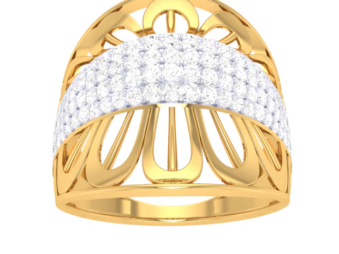 Modelo de joia 3D para impress&atilde;o do anel de diamante Lady Modelo 3D