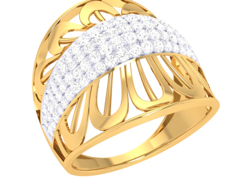 Printable 3D jewelry model of Lady diamond ring 3D Model