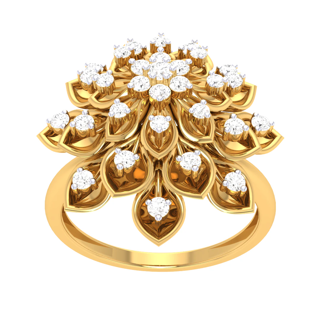 Printable 3D jewelry model of Lady diamond ring 3D Model .c4d .max .obj .3ds .fbx .stl .blend