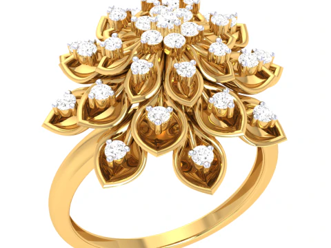 Printable 3D jewelry model of Lady diamond ring 3D Model