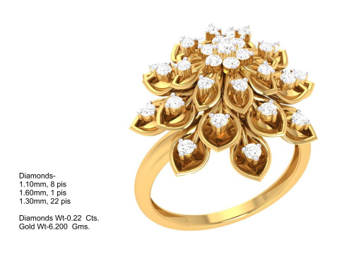 Printable 3D jewelry model of Lady diamond ring 3D Modell