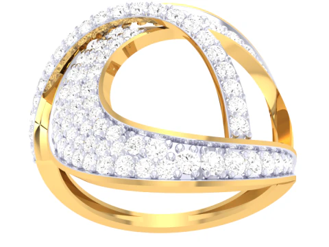 Printable 3D jewelry model of Lady diamond ring 3D Model
