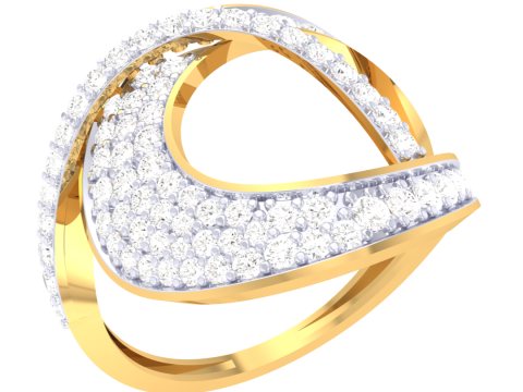 Printable 3D jewelry model of Lady diamond ring Modelo 3D