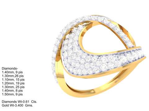 Printable 3D jewelry model of Lady diamond ring Modelo 3D