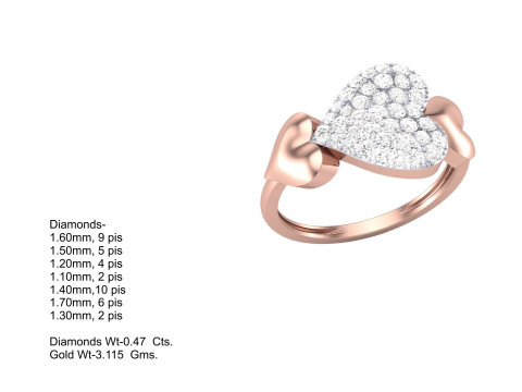 Printable 3D jewelry model of Lady diamond ring Modelo 3D