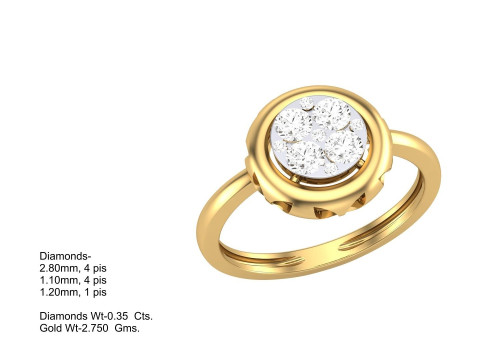 Printable 3D jewelry model of Lady diamond ring Modelo 3D