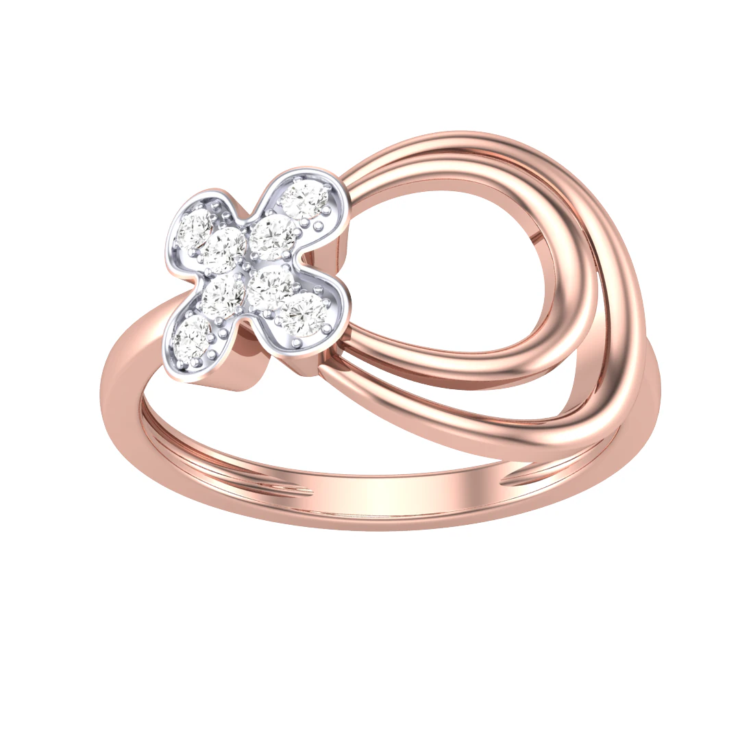 Printable 3D jewelry model of Lady diamond ring 3D Model .c4d .max .obj .3ds .fbx .stl .blend