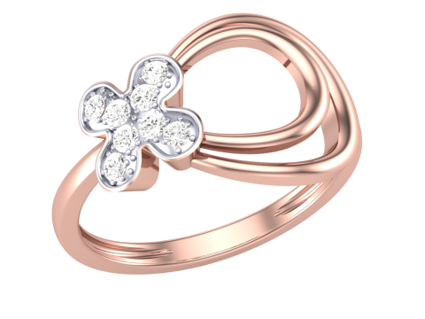 Printable 3D jewelry model of Lady diamond ring 3D मॉडल