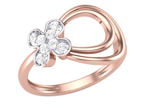 Printable 3D jewelry model of Lady diamond ring 3D Model