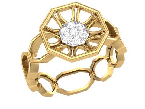 Printable 3D jewelry model of Lady diamond ring 3D 模型