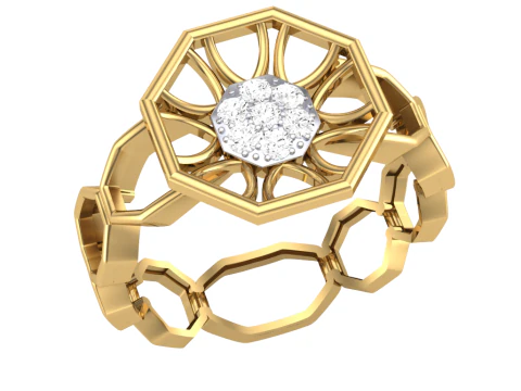 Printable 3D jewelry model of Lady diamond ring 3D Model