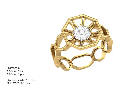 Printable 3D jewelry model of Lady diamond ring 3D Model