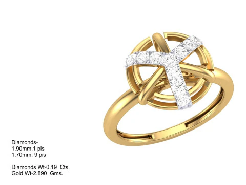 Printable 3D jewelry model of Lady diamond ring 3D Model