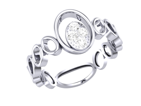 Printable 3D jewelry model of Lady diamond ring 3D Модель